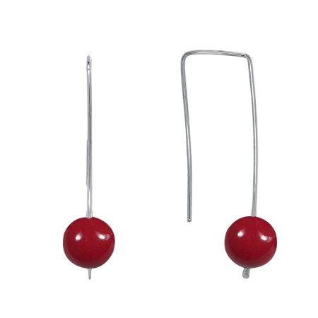 Купить оптом серьги из серебра с кораллами 2340281064 от Krasnoe