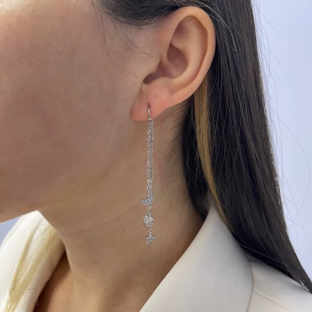 Купить оптом серьги из серебра с фианитами 2340201627л-3 от Krasnoe