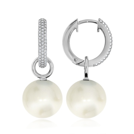 Купить оптом серьги из серебра с жемчугами и фианитами 2340241346л от Krasnoe