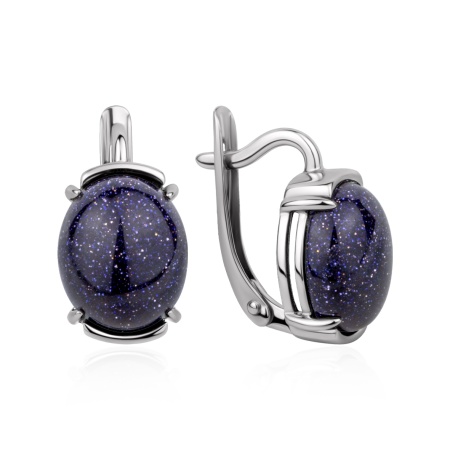 Купить оптом серьги из серебра с синтетическими авантюринами 2340366596 от Krasnoe