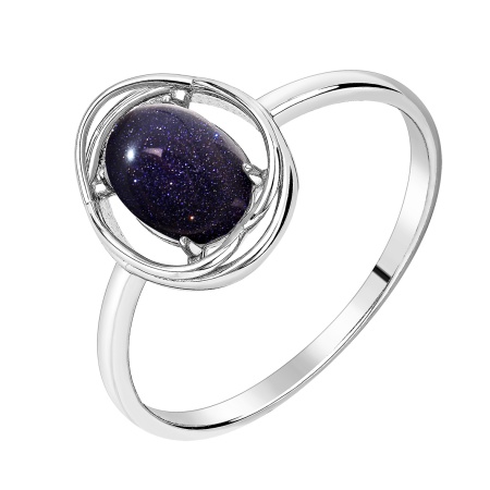 Купить оптом кольцо из серебра с синтетическим авантюрином 1340365149 от Krasnoe