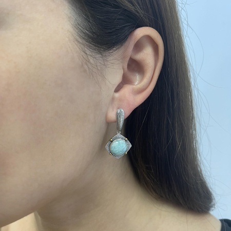 Купить оптом серьги из серебра с амазонитами 2317372403 от Krasnoe