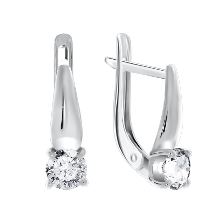 Купить оптом серьги из серебра с кристалл ювелирныйами и кристалл ювелирныйами 2340290257 от Krasnoe