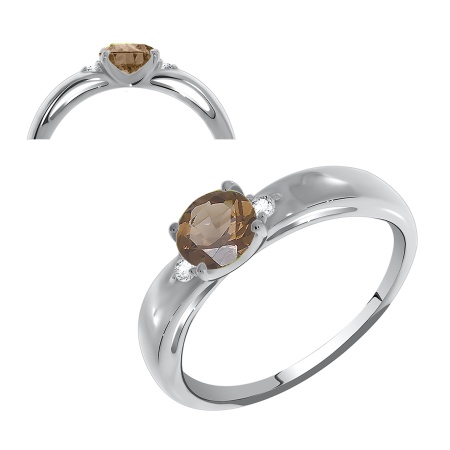 Купить оптом кольцо из серебра с топазом и фианитами 1340780259 от Krasnoe