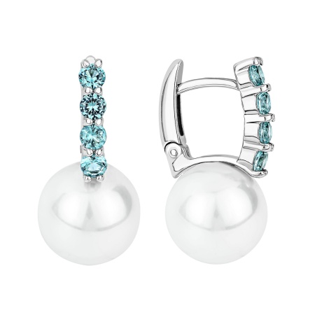 Купить оптом серьги из серебра с жемчугами и ситаллами 2340241576-78 от Krasnoe