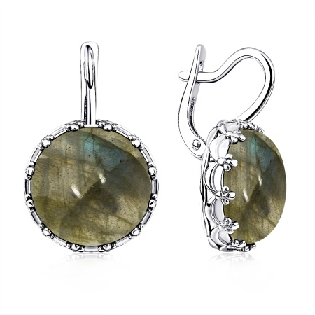 Купить оптом серьги из серебра с лабрадоритами 2340Л01869 от Krasnoe