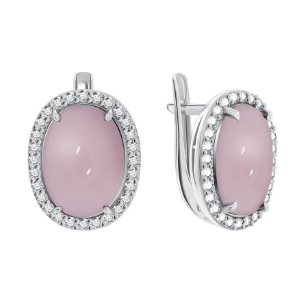 Купить оптом серьги из серебра с халцедонами и фианитами 2340600253-30 от Krasnoe