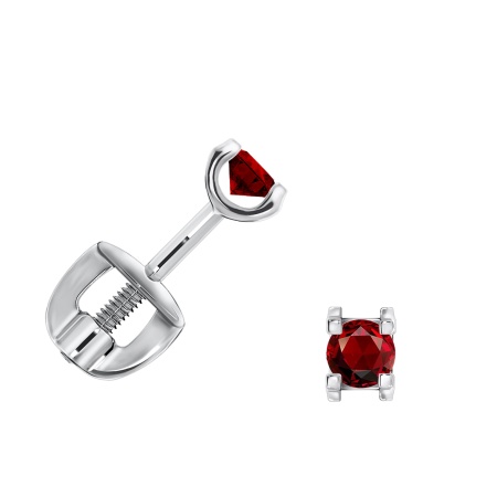 Купить оптом пусеты из серебра с гранатами П340152125 от Krasnoe