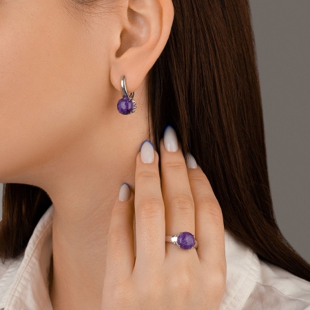 Купить оптом серьги из серебра с чароитами 2340461263 от Krasnoe