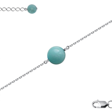 Купить оптом браслет из серебра с амазонитами 4340376160-16-17 от Krasnoe