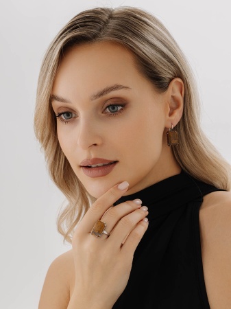 Купить оптом серьги из серебра с яшмой 2340305163 от Krasnoe