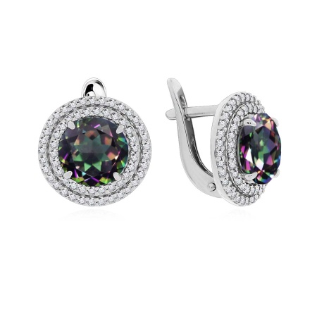 Купить оптом серьги из серебра с топазами и фианитами 2340071561л-72 от Krasnoe