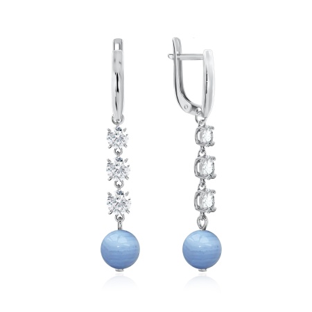 Купить оптом серьги из серебра с агатами и фианитами 2340391510-84 от Krasnoe