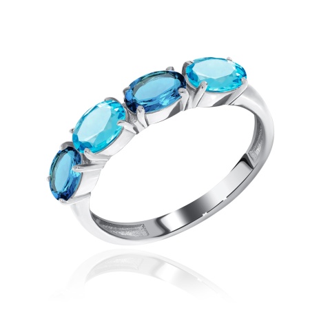 Купить оптом кольцо из серебра с топазами и топазами 1320071182-75 от Krasnoe