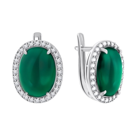 Купить оптом серьги из серебра с агатами и фианитами 2340390253-60 от Krasnoe