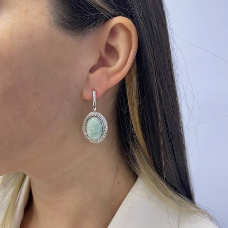 Купить оптом серьги из серебра с амазонитами 2340370966 от Krasnoe