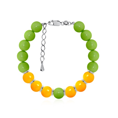 Купить оптом браслет из серебра с агатами 4340876446-16-52-3 от Krasnoe