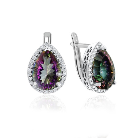 Купить оптом серьги из серебра с кварцем и фианитами 2340180902л-72 от Krasnoe