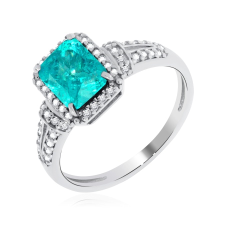 Купить оптом кольцо из серебра с турмалином и фианитами 1340081937л-2-78 от Krasnoe