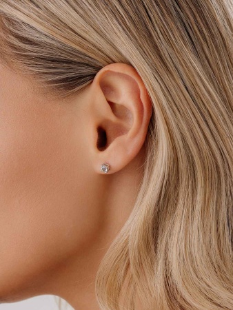 Купить оптом пусеты из серебра с топазами П340070140 от Krasnoe