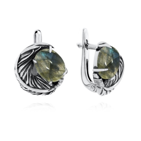 Купить оптом серьги из серебра с лабрадоритами 2310Л01601 от Krasnoe