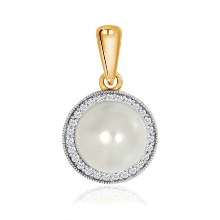 Купить оптом подвеска из серебра с жемчугом, жемчугами и фианитами 3329050806л от Krasnoe