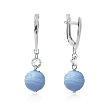 Купить оптом серьги из серебра с агатами и фианитами 2340390625-70 от Krasnoe