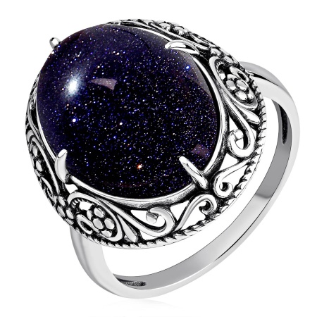 Купить оптом кольцо из серебра с синтетическим авантюрином 1310365087 от Krasnoe