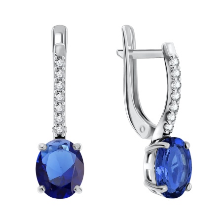 Купить оптом серьги из серебра со шпинелью и фианитами 2340840185-80 от Krasnoe