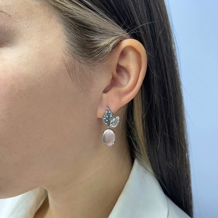 Купить оптом серьги из серебра с кварцем и фианитами 2310102267-30 от Krasnoe