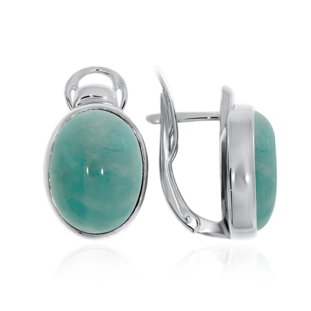 Купить оптом серьги из серебра с амазонитами 2340370932 от Krasnoe