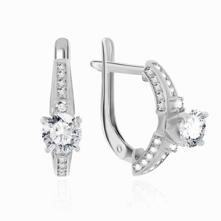 Купить оптом серьги из серебра с фианитами 2340200014-1 от Krasnoe