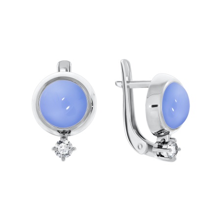 Купить оптом серьги из серебра с халцедонами и фианитами 2340600341-71 от Krasnoe