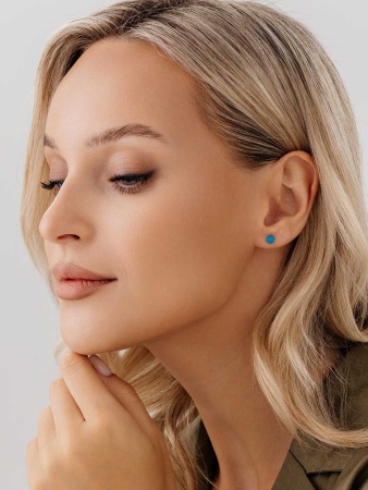 Купить оптом пусеты из серебра с агатами П340392650-70 от Krasnoe