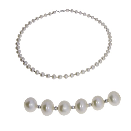 Купить оптом бусы из серебра с жемчугами 8340056011-45 от Krasnoe