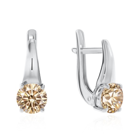 Купить оптом серьги из серебра с муассанитами 2340970254-39 от Krasnoe