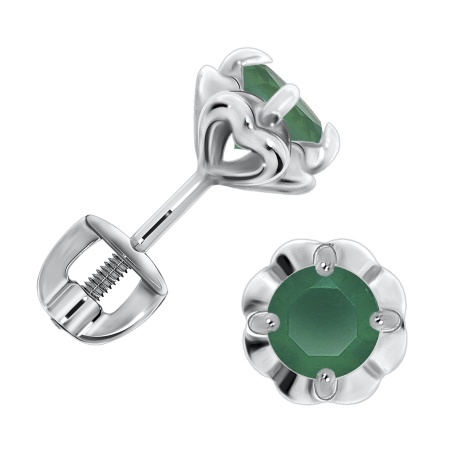 Купить оптом пусеты из серебра с агатами П340390745-60 от Krasnoe