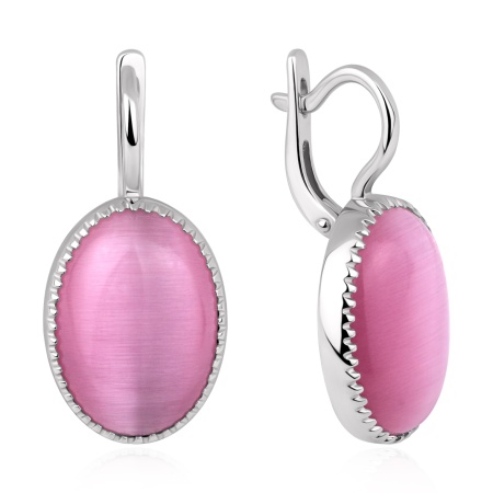 Купить оптом серьги из серебра с кошачий глазами 2340266364-30 от Krasnoe