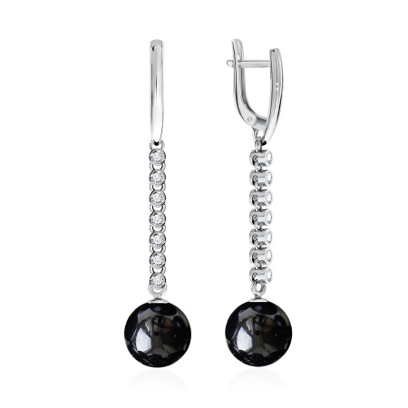 Купить оптом серьги из серебра с агатами и фианитами 2340391044л-20 от Krasnoe