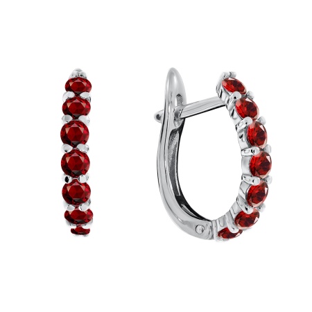 Купить оптом серьги из серебра с гранатами 2340151319 от Krasnoe