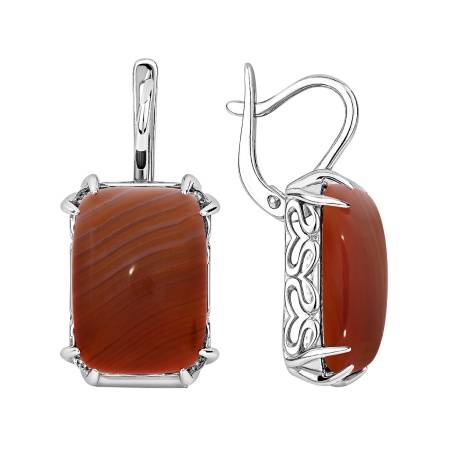 Купить оптом серьги из серебра с сердоликами 2340685163 от Krasnoe