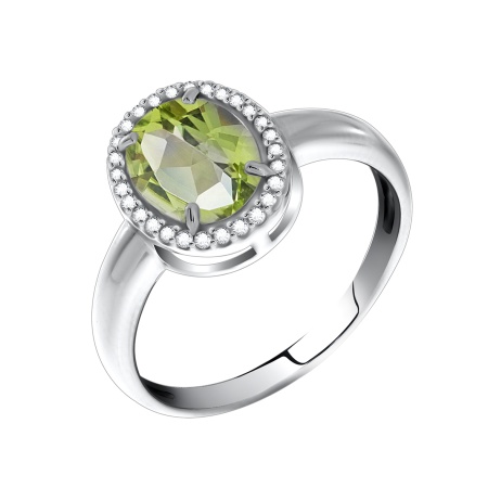 Купить оптом кольцо из серебра с кварцем и фианитами 1340180282л-65 от Krasnoe