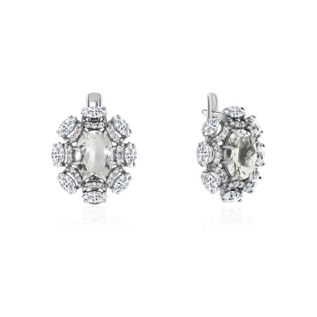 Купить оптом серьги из серебра с хрусталём и фианитами 2340520870л от Krasnoe