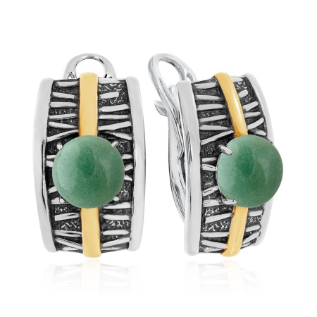 Купить оптом серьги из серебра с авантюринами 2317361754-1-60 от Krasnoe