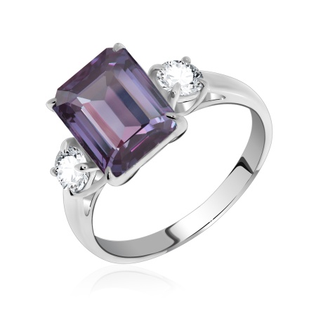 Купить оптом кольцо из серебра с александритом и фианитами 1340040286-1 от Krasnoe