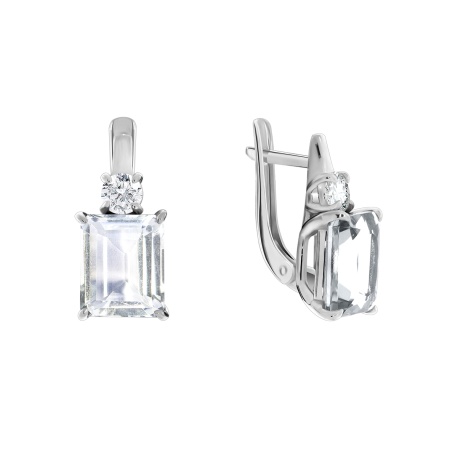 Купить оптом серьги из серебра с фианитами и хрусталём 2340520286 от Krasnoe