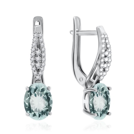 Купить оптом серьги из серебра с кварцем и фианитами 2340180186л-79 от Krasnoe