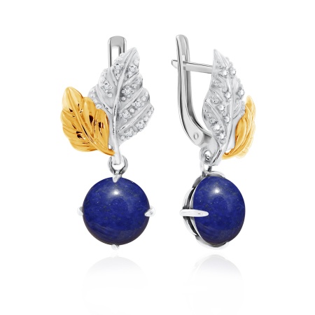 Купить оптом серьги из серебра с лазуритами и фианитами 2350472265 от Krasnoe