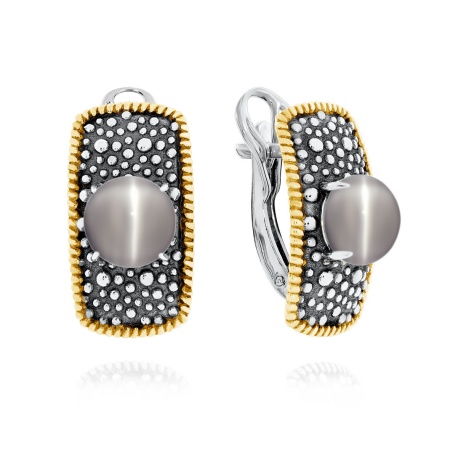 Купить оптом серьги из серебра с имитацией кошачьего глаза 2317261751-21 от Krasnoe