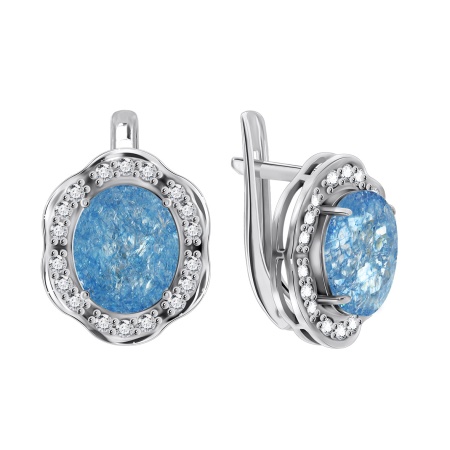 Купить оптом серьги из серебра с кварцем и фианитами 2340670141-70 от Krasnoe